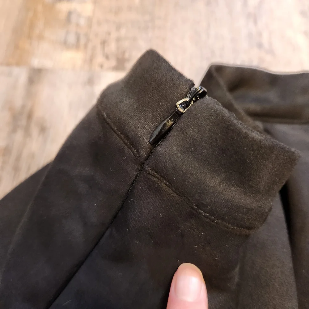 Blue Rain Black Suede with Gold Grommet Skirt